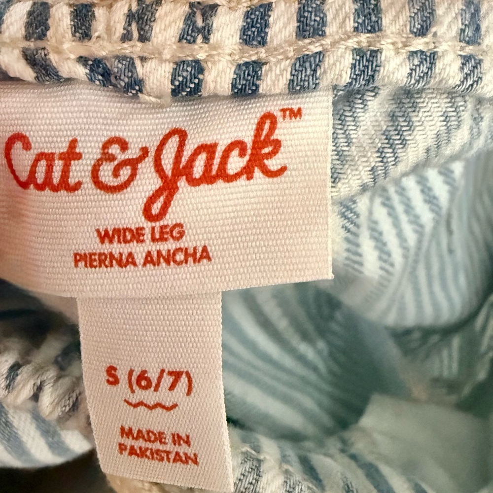 Wide-Leg Striped Denim Pants | Girls 6-7 - Picture 4 of 7
